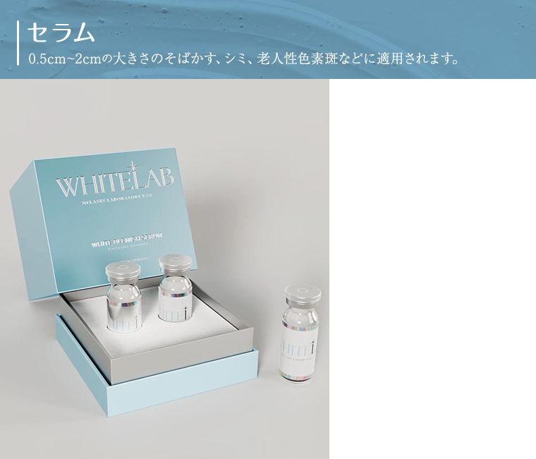 大きなそばかす、シミ、老人性色素斑などに